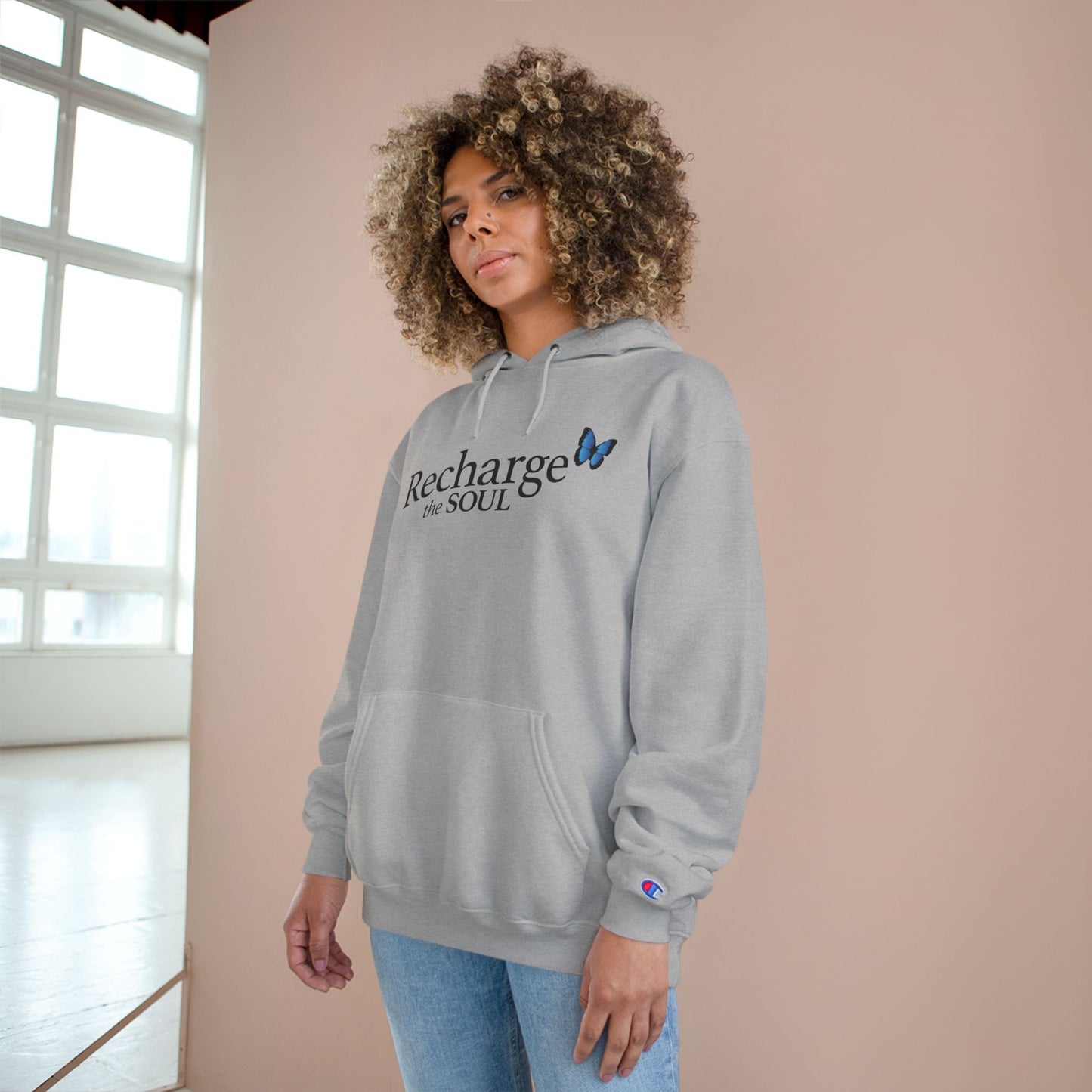 Recharge the Soul Hoodie, Inspirational Sweatshirt, Cozy Gift for Her, Self-Care Apparel, Relaxation Hoodie, Mindfulness Clothing