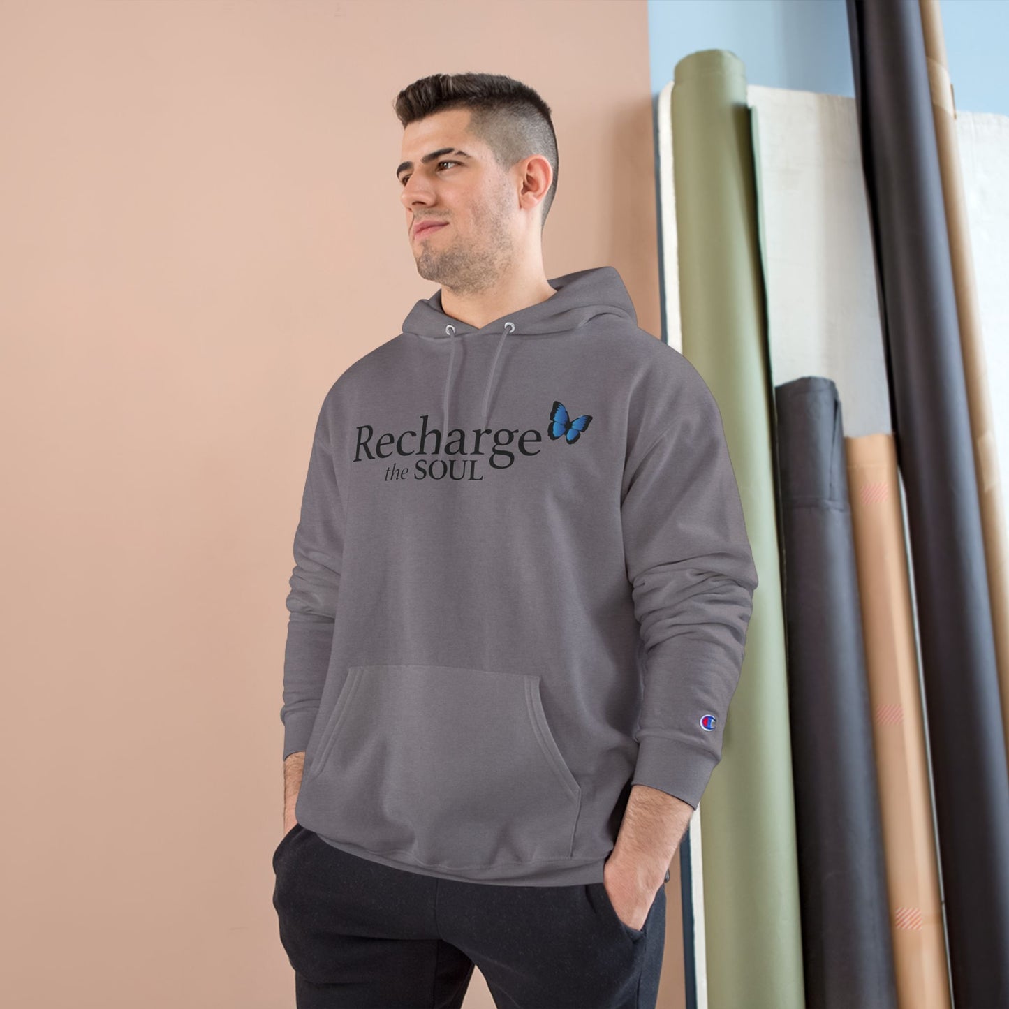 Recharge the Soul Hoodie, Inspirational Sweatshirt, Cozy Gift for Her, Self-Care Apparel, Relaxation Hoodie, Mindfulness Clothing