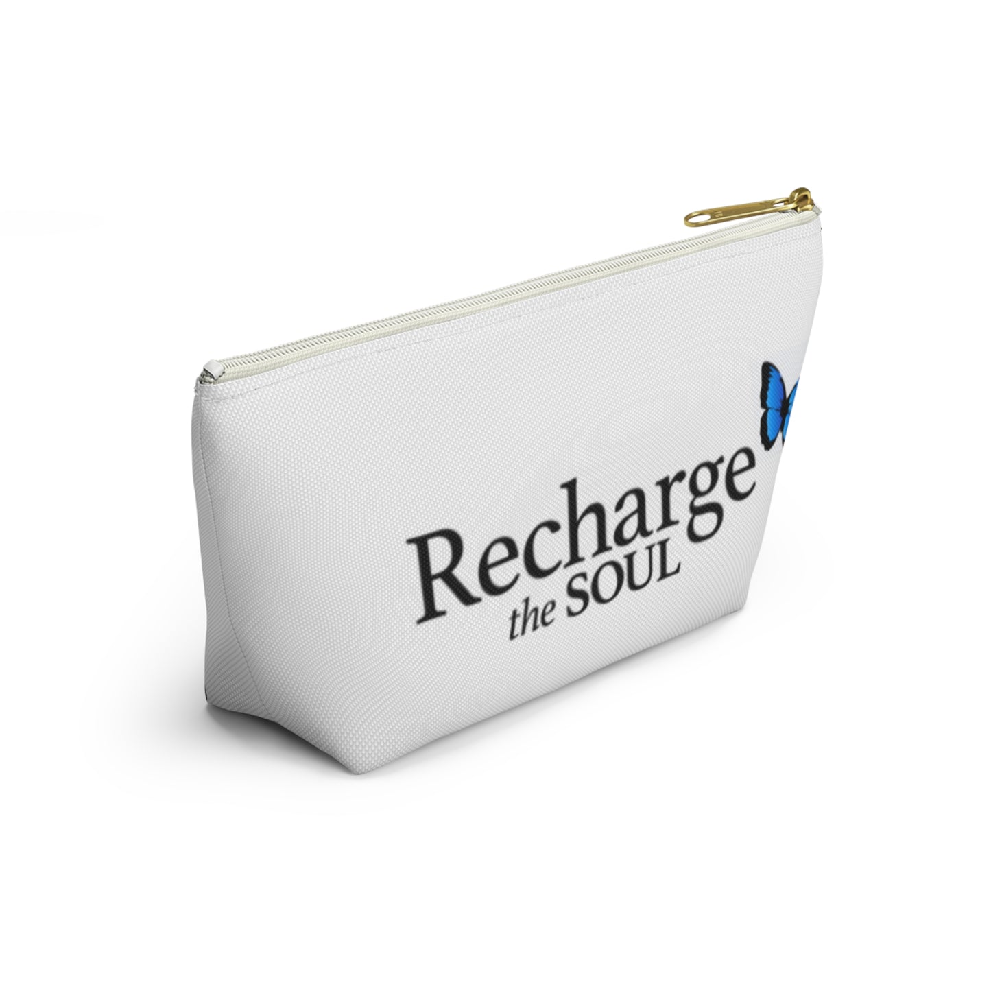 Accessory Pouch — “Recharge the Soul” Butterfly Makeup & Travel Organizer