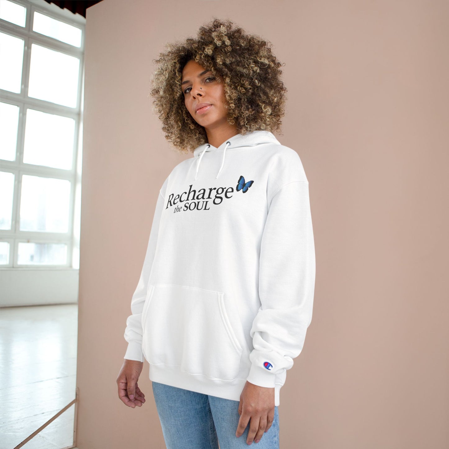 Recharge the Soul Hoodie, Inspirational Sweatshirt, Cozy Gift for Her, Self-Care Apparel, Relaxation Hoodie, Mindfulness Clothing