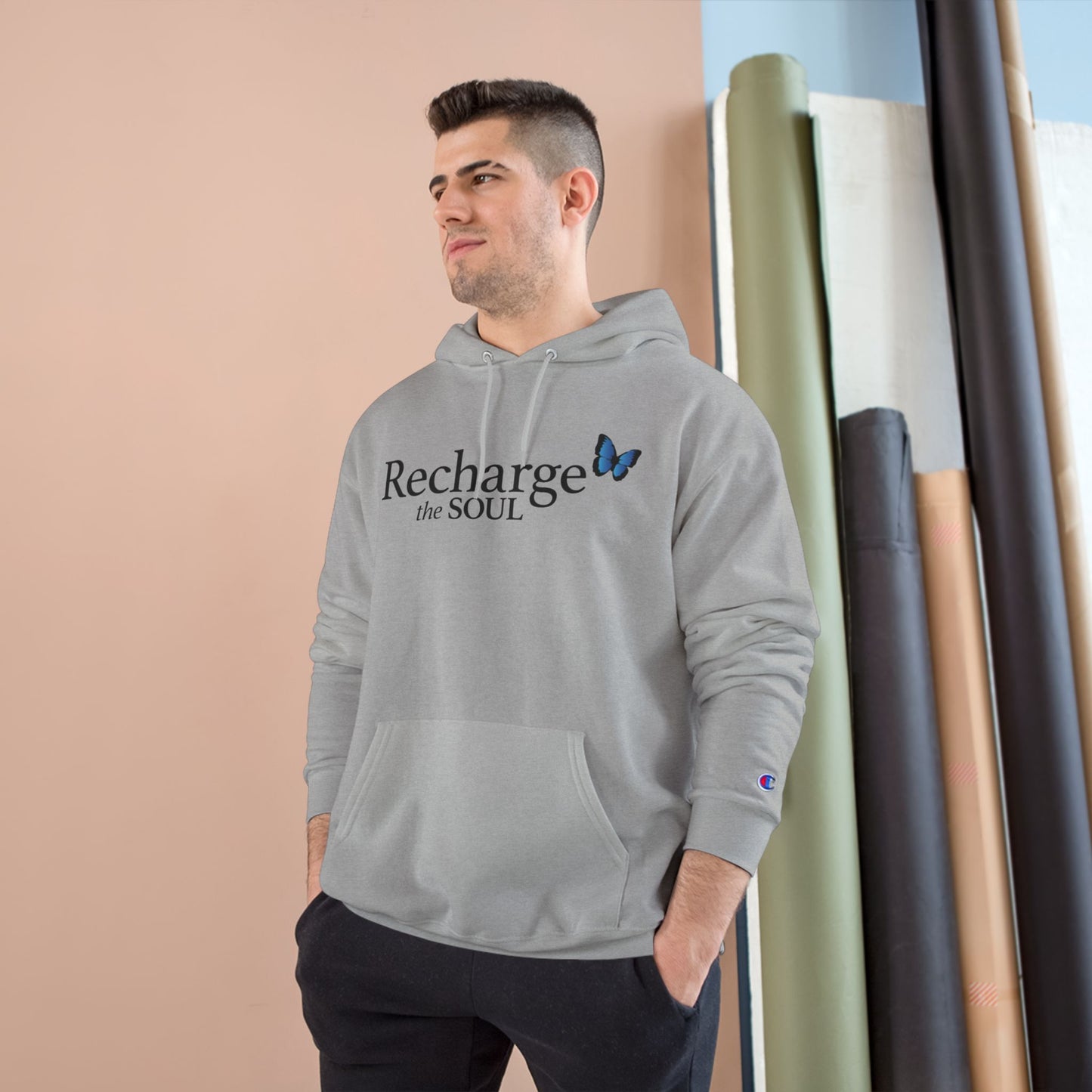 Recharge the Soul Hoodie, Inspirational Sweatshirt, Cozy Gift for Her, Self-Care Apparel, Relaxation Hoodie, Mindfulness Clothing