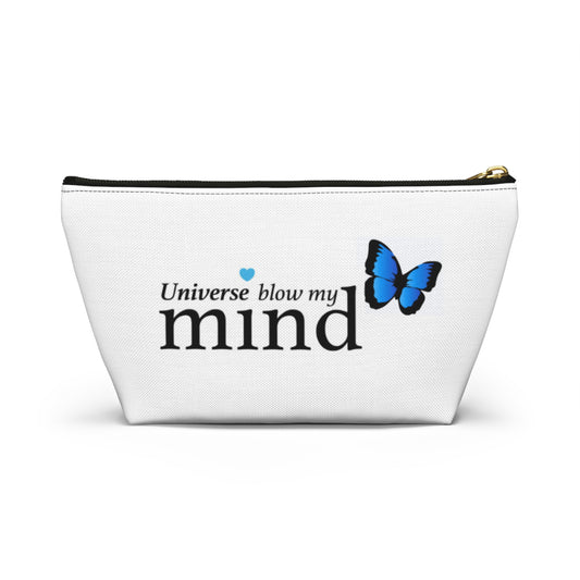 Accessory Pouch — "Recharge the Soul" Travel Makeup Bag with Blue Butterfly