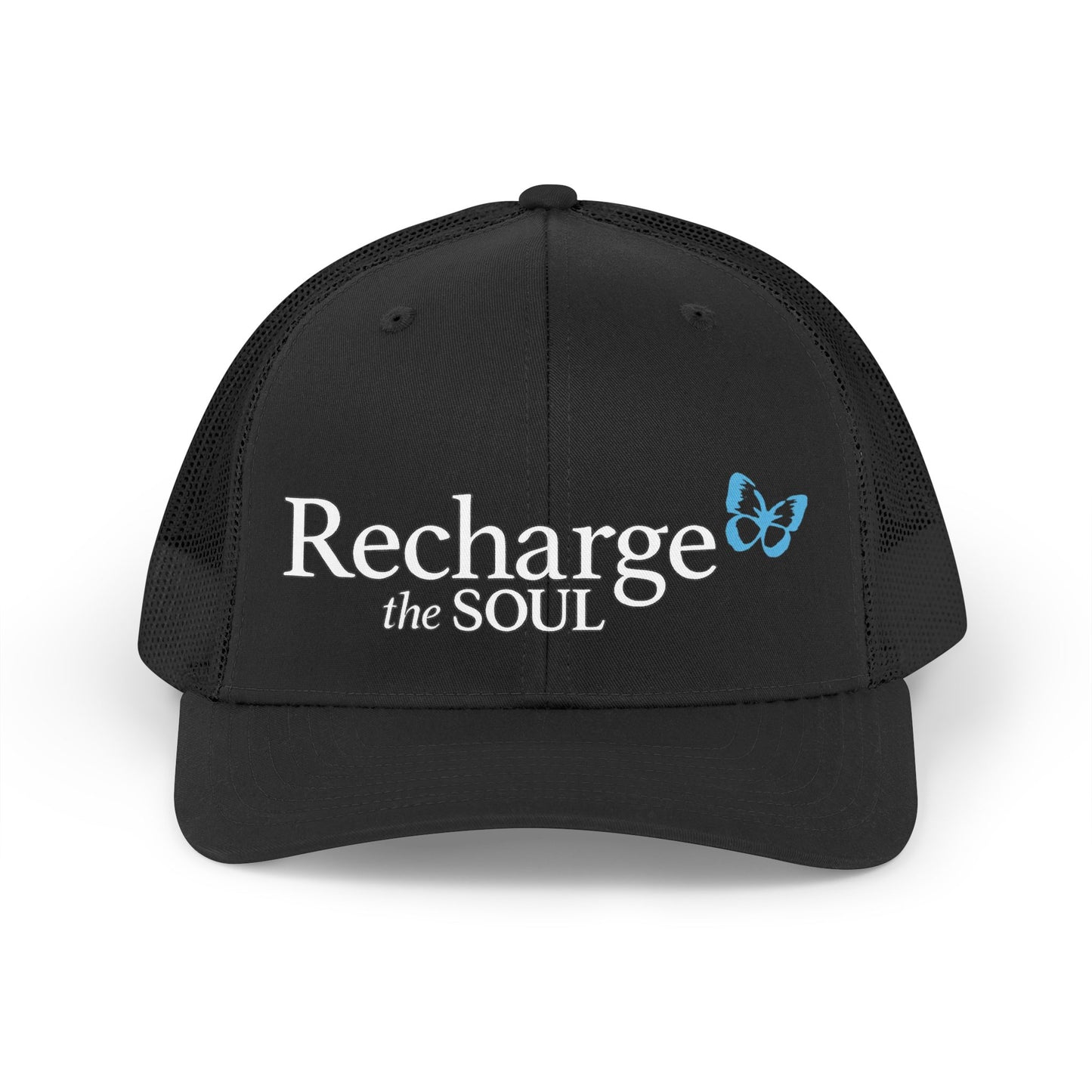 Trucker Hat — “Recharge the Soul” Retro Butterfly Cap