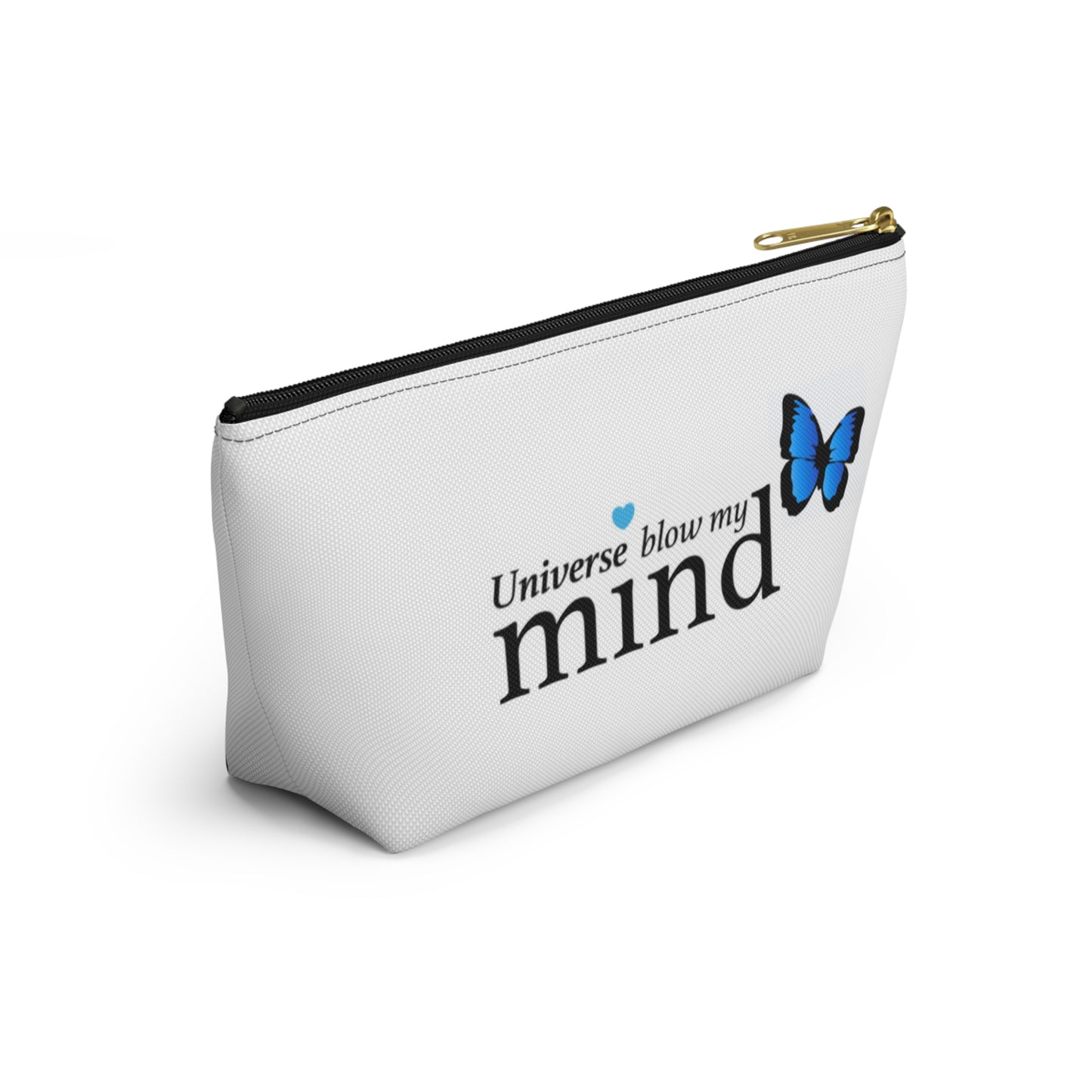 Accessory Pouch — "Recharge the Soul" Travel Makeup Bag with Blue Butterfly