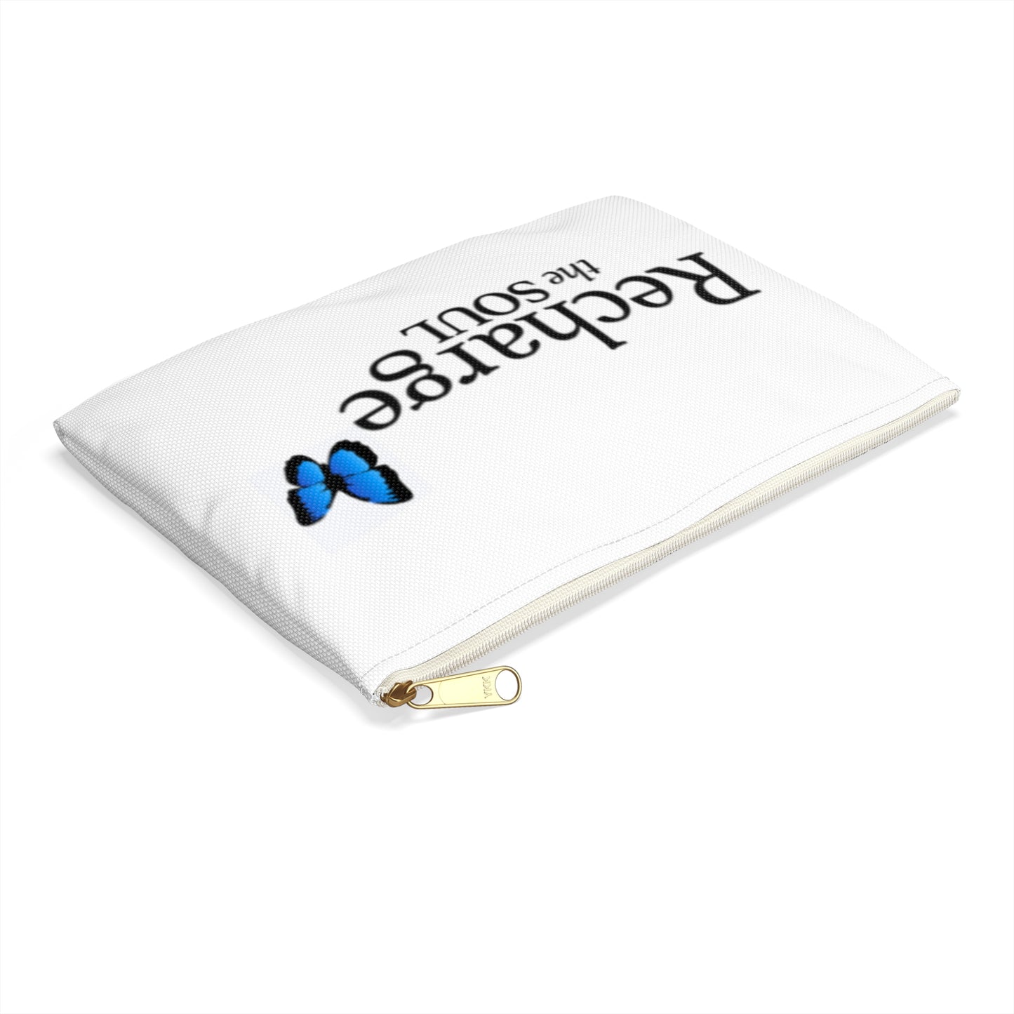 Accessory Pouch — "Recharge the Soul" Butterfly Travel Makeup & Tech Organizer