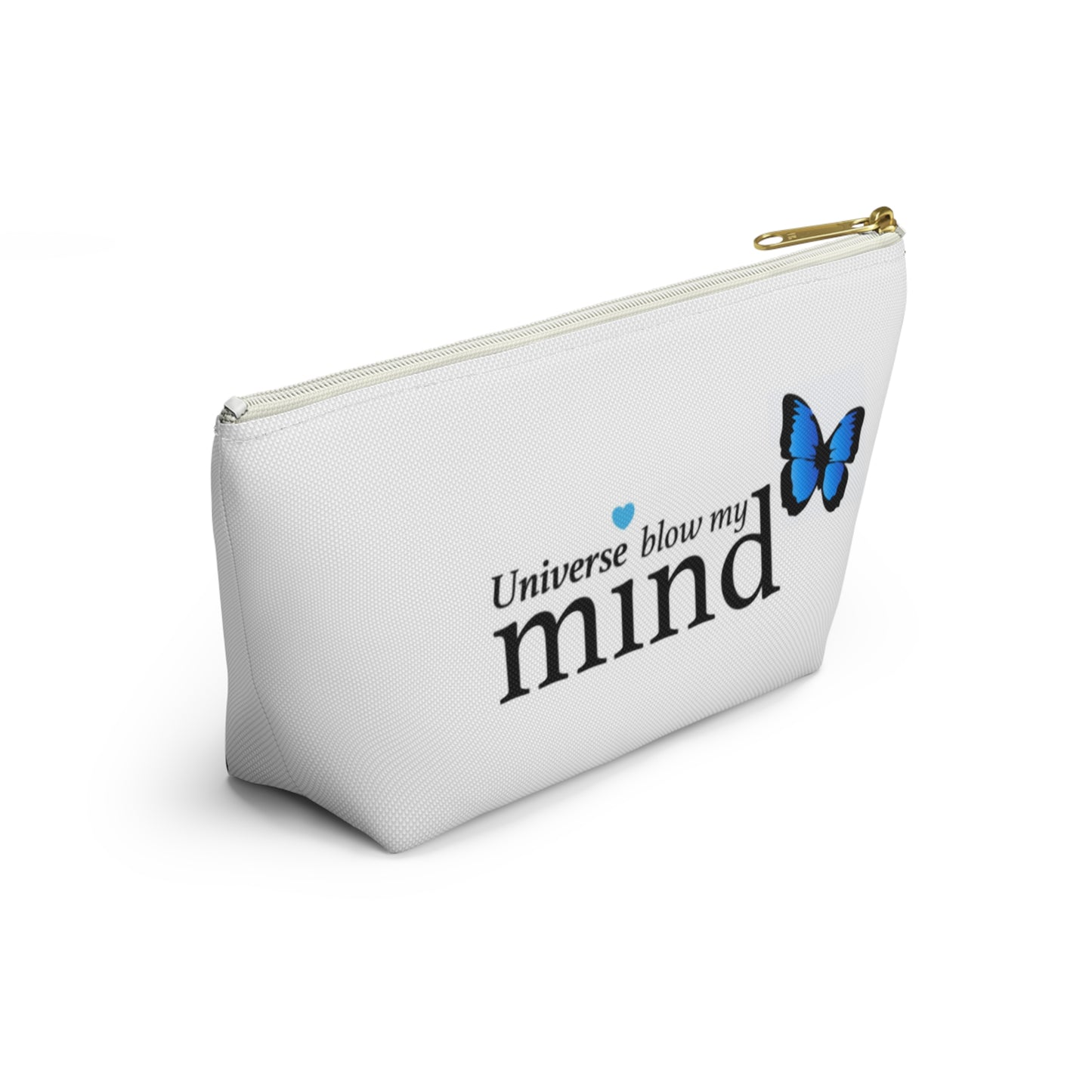 Accessory Pouch — "Recharge the Soul" Travel Makeup Bag with Blue Butterfly