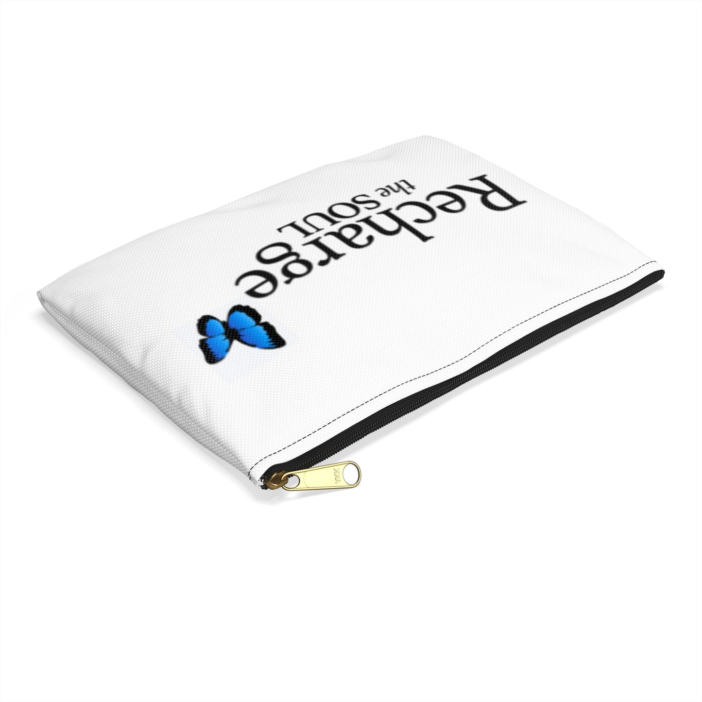 Accessory Pouch — "Recharge the Soul" Butterfly Travel Makeup & Tech Organizer