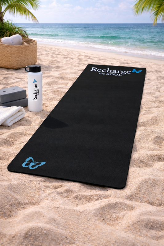 Yoga Mat — "Recharge the Soul" Non‑Slip Rubber Mat for Pilates & Meditation
