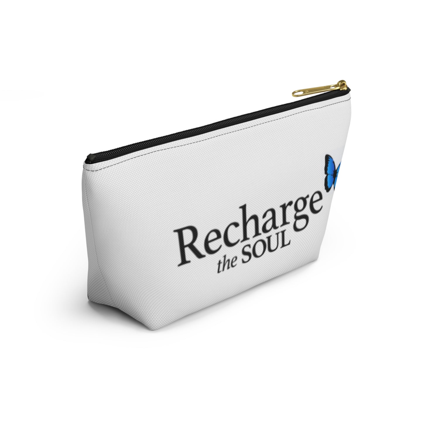 Accessory Pouch — “Recharge the Soul” Butterfly Makeup & Travel Organizer