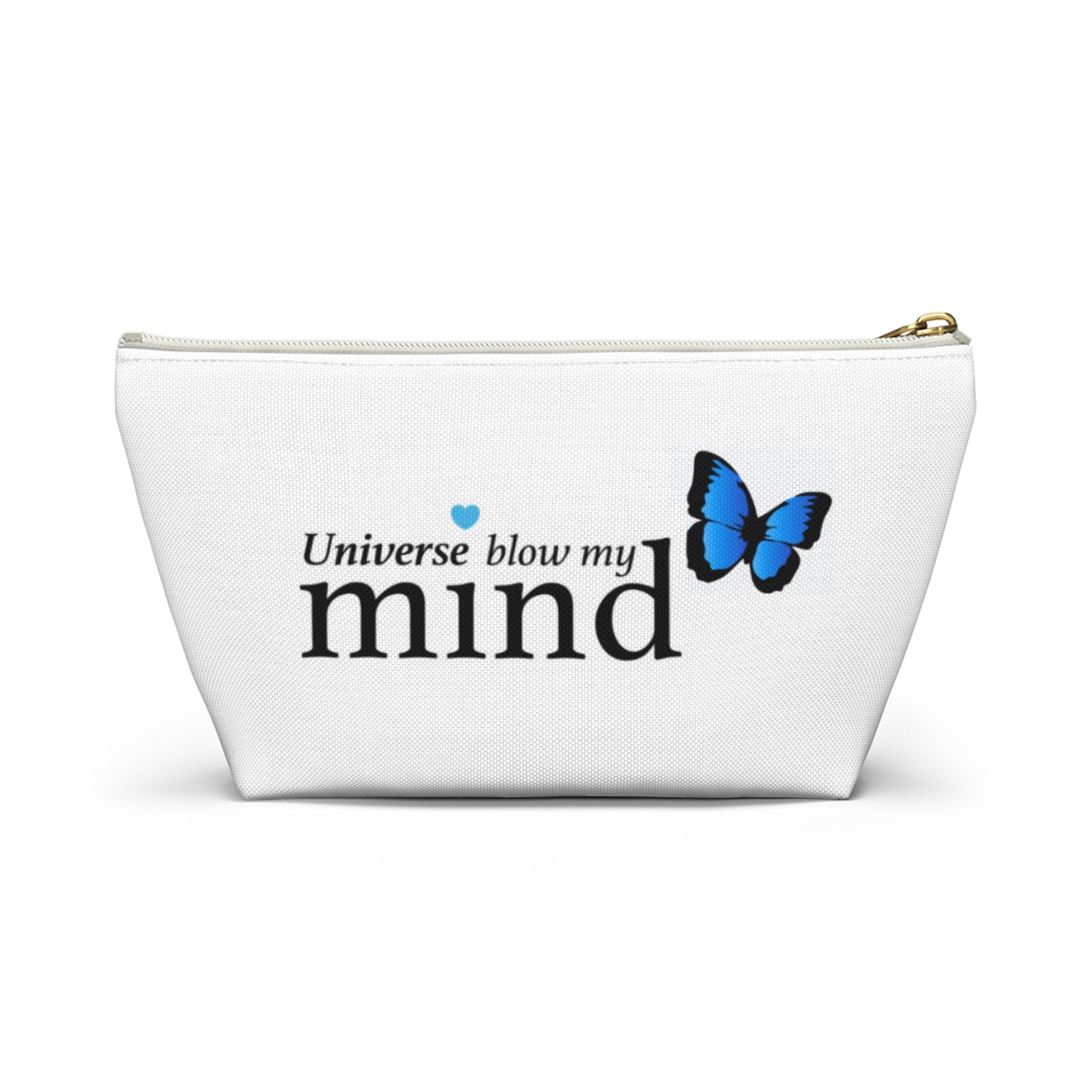 Accessory Pouch — "Recharge the Soul" Travel Makeup Bag with Blue Butterfly