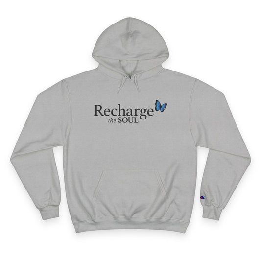 Recharge the Soul Hoodie, Inspirational Sweatshirt, Cozy Gift for Her, Self-Care Apparel, Relaxation Hoodie, Mindfulness Clothing